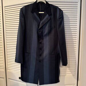 VINTAGE Soprano Navy Striped Coat Size 40L